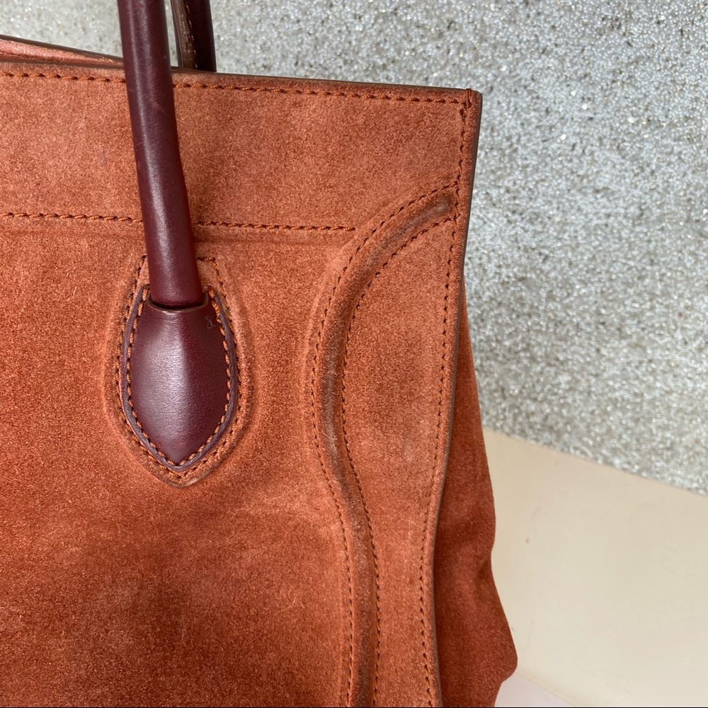 Celine Medium Phantom Medium Luggage Tote Brown Suede - Picture 13 of 16